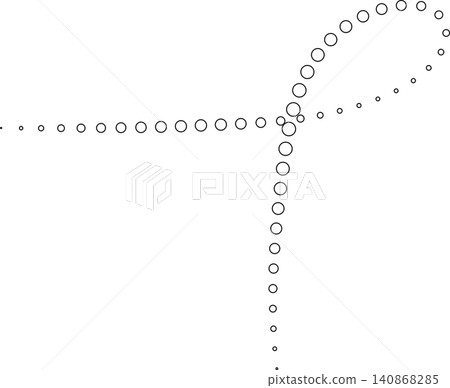 Dotted curved line shape set. Design element Dotted curved line shape set. Design element 140868285