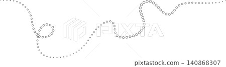 Dotted curved line shape set. Design element 140868307