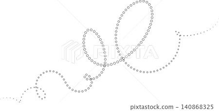 Dotted curved line shape set. Design element 140868325
