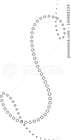 Dotted curved line shape set. Design element 140868339
