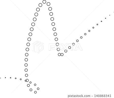 Dotted curved line shape set. Design element Dotted curved line shape set. Design element 140868341