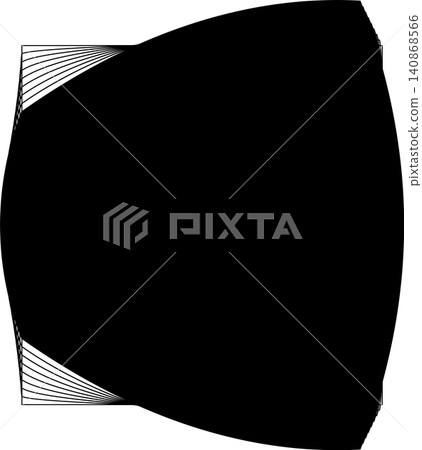 Square blend emblem. Curved lines with frame Square blend emblem. Curved lines with frame 140868566