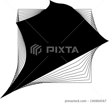 Square blend emblem. Curved lines with frame Square blend emblem. Curved lines with frame 140868567
