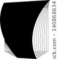 Square blend emblem. Curved lines with frame 140868634