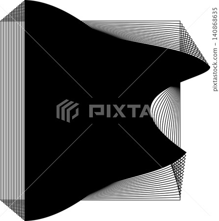 Square blend emblem. Curved lines with frame Square blend emblem. Curved lines with frame 140868635