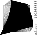Square blend emblem. Curved lines with frame 140868636