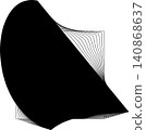 Square blend emblem. Curved lines with frame 140868637