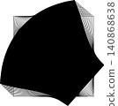 Square blend emblem. Curved lines with frame 140868638