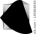 Square blend emblem. Curved lines with frame 140868640