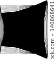 Square blend emblem. Curved lines with frame 140868641