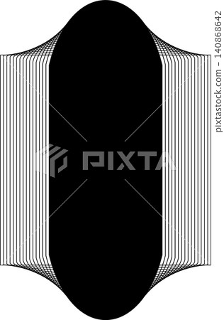 Square blend emblem. Curved lines with frame Square blend emblem. Curved lines with frame 140868642