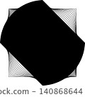 Square blend emblem. Curved lines with frame 140868644