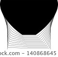 Square blend emblem. Curved lines with frame 140868645