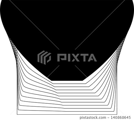 Square blend emblem. Curved lines with frame Square blend emblem. Curved lines with frame 140868645