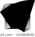 Square blend emblem. Curved lines with frame 140868646