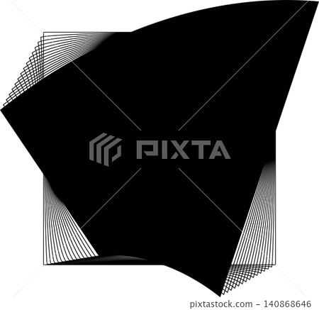 Square blend emblem. Curved lines with frame Square blend emblem. Curved lines with frame 140868646