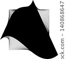 Square blend emblem. Curved lines with frame 140868647