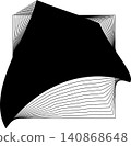 Square blend emblem. Curved lines with frame 140868648