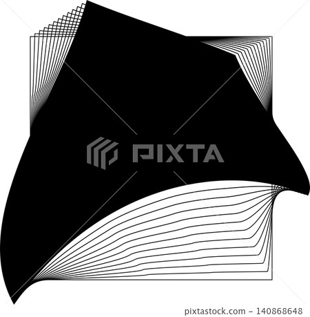 Square blend emblem. Curved lines with frame Square blend emblem. Curved lines with frame 140868648