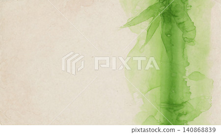 米色日式紙張背景,最右側是竹綠的水彩垂直流動圖案,非常適合初夏。 米色日式紙張背景,最右側是竹綠的水彩垂直流動圖案,非常適合初夏。 140868839