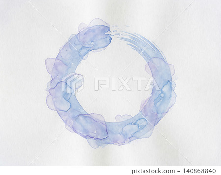 A refreshing summer background with a watercolor circle of ice blue and pale wisteria purple floating in the center. A refreshing summer background with a watercolor circle of ice blue and pale wisteria purple floating in the center. 140868840