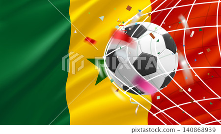 Senegal football team goal concept. 3d vector illustration Senegal football team goal concept. 3d vector illustration 140868939