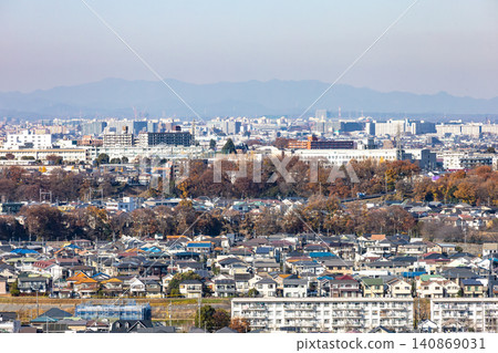 [Hino City, Tokyo] Scenery of a suburban residential area 140869031