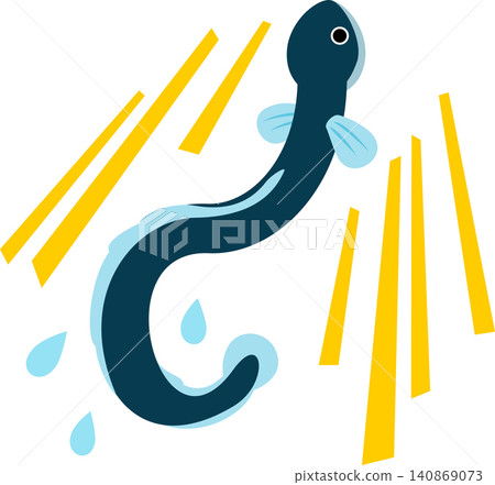 鰻魚正向上游動。 鰻魚正向上游動。 140869073