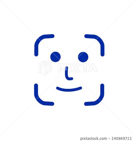 臉部辨識系統圖示 - 藍色 - 簡潔 - 技術 臉部辨識系統圖示 - 藍色 - 簡潔 - 技術 140869721