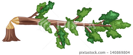 Vector Illustration of a Fallen Tree Cut by a Beaver Vector Illustration of a Fallen Tree Cut by a Beaver 140869804