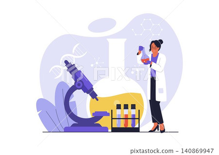 Flat Design of Biotechnology Illustration Flat Design of Biotechnology Illustration 140869947