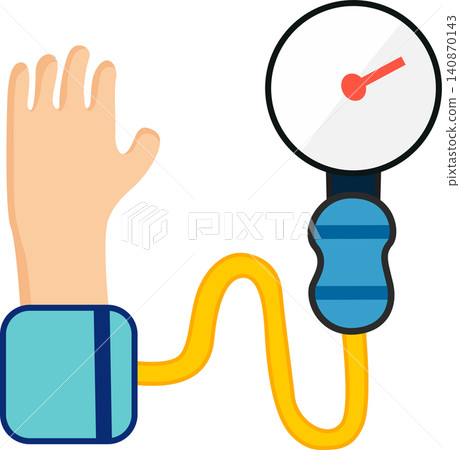 Blood pressure concept with blood pressure meter. vector illustration in flat style Blood pressure concept with blood pressure meter. vector illustration in flat style 140870143