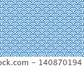 Seigaiha (wave pattern) postcard template 140870194