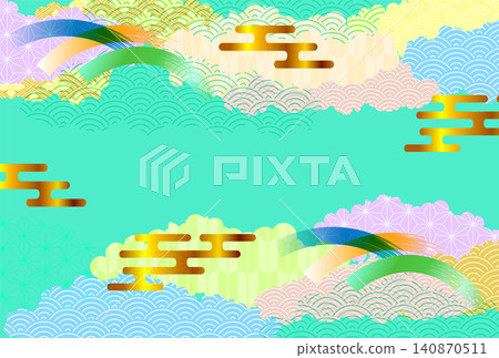 Japanese-style decorative cloud pattern background illustration Japanese-style decorative cloud pattern background illustration 140870511