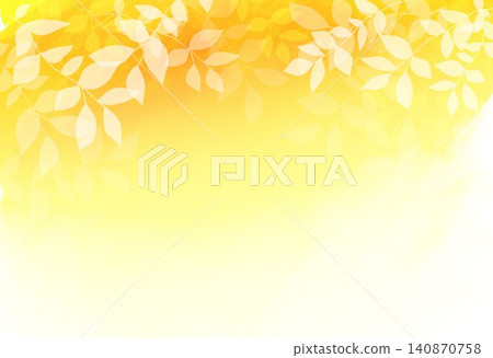 Leaves on an abstract orange background in a watercolor painting Leaves on an abstract orange background in a watercolor painting 140870758
