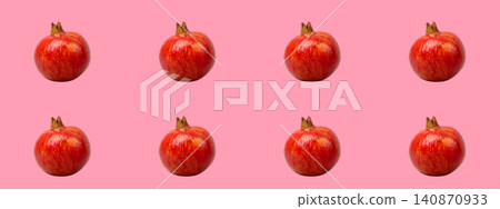 8 fresh pomegranates on a bright pink background 8 fresh pomegranates on a bright pink background 140870933