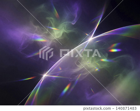 時尚清晰的紫色和綠色彩虹棱鏡背景。 時尚清晰的紫色和綠色彩虹棱鏡背景。 140871483