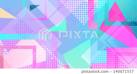Colorful abstract geometric patterns and halftone elements in the background. Colorful abstract geometric patterns and halftone elements in the background. 140871557