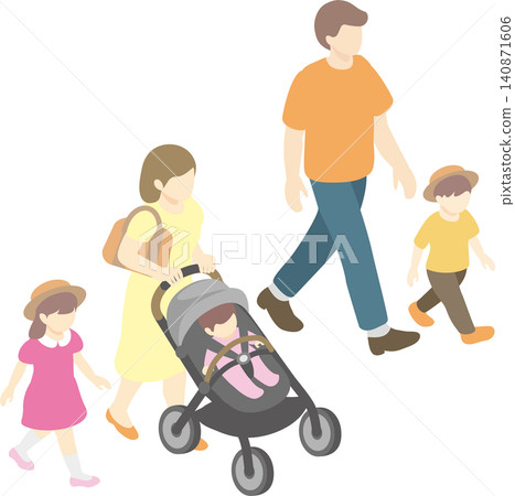 等距視角、家庭、兒童、散步、嬰兒車、嬰兒、育兒、生活方式、材料 等距視角、家庭、兒童、散步、嬰兒車、嬰兒、育兒、生活方式、材料 140871606