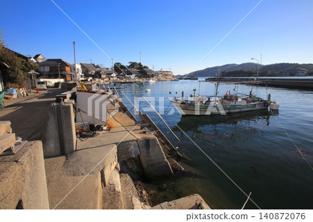 A boat landing located on Shiomachi Karakoto Street, a retro townscape in Ushimado, Setouchi. A boat landing located on Shiomachi Karakoto Street, a retro townscape in Ushimado, Setouchi. 140872076