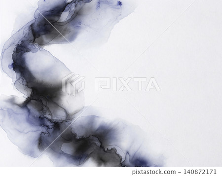 On the left side is a chic Japanese paper background with ink and a soft indigo color smoothly blending together. On the left side is a chic Japanese paper background with ink and a soft indigo color smoothly blending together. 140872171