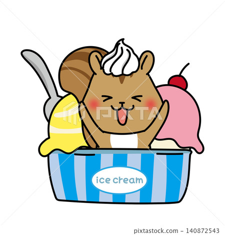 A squirrel peeking out of a cup of ice cream A squirrel peeking out of a cup of ice cream 140872543
