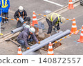 Road excavation, sewer laying and repair work, earth retention, sheet piles, lifelines, resin pipes, reinforced plastic pipes, FRPM pipes, PVC pipes 140872557