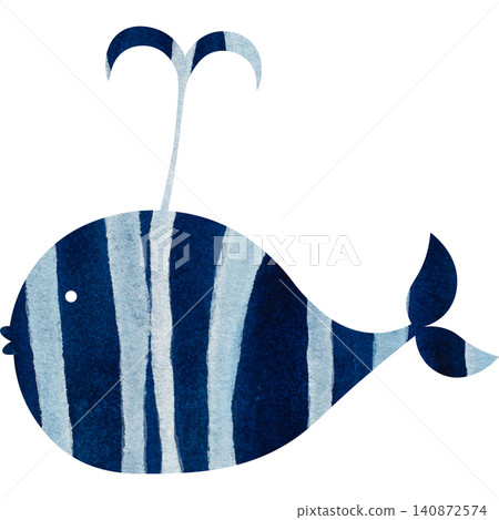 Beautiful watercolor whale icon image illustration 140872574