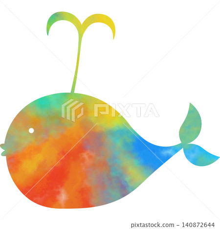 美麗的水彩畫鯨魚圖示圖像插圖 美麗的水彩畫鯨魚圖示圖像插圖 140872644