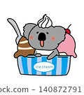 A koala peeking out of a cup of ice cream 140872791