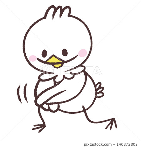 Illustration of a white bird doing stretching exercises Illustration of a white bird doing stretching exercises 140872802