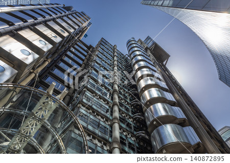 Low angle view of the Lloyd's building in London Low angle view of the Lloyd's building in London 140872895