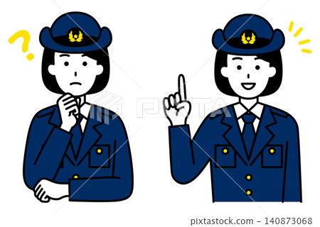 Thinking/Inspirational Female Police Officer Set 140873068