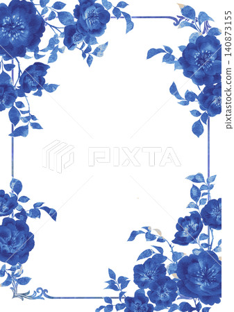 An elegant rose frame with a blue base. An elegant rose frame with a blue base. 140873155